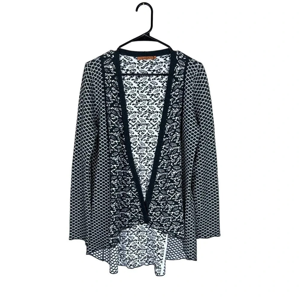 Belldini Open Cardigan Black and White Women’s Size Large
